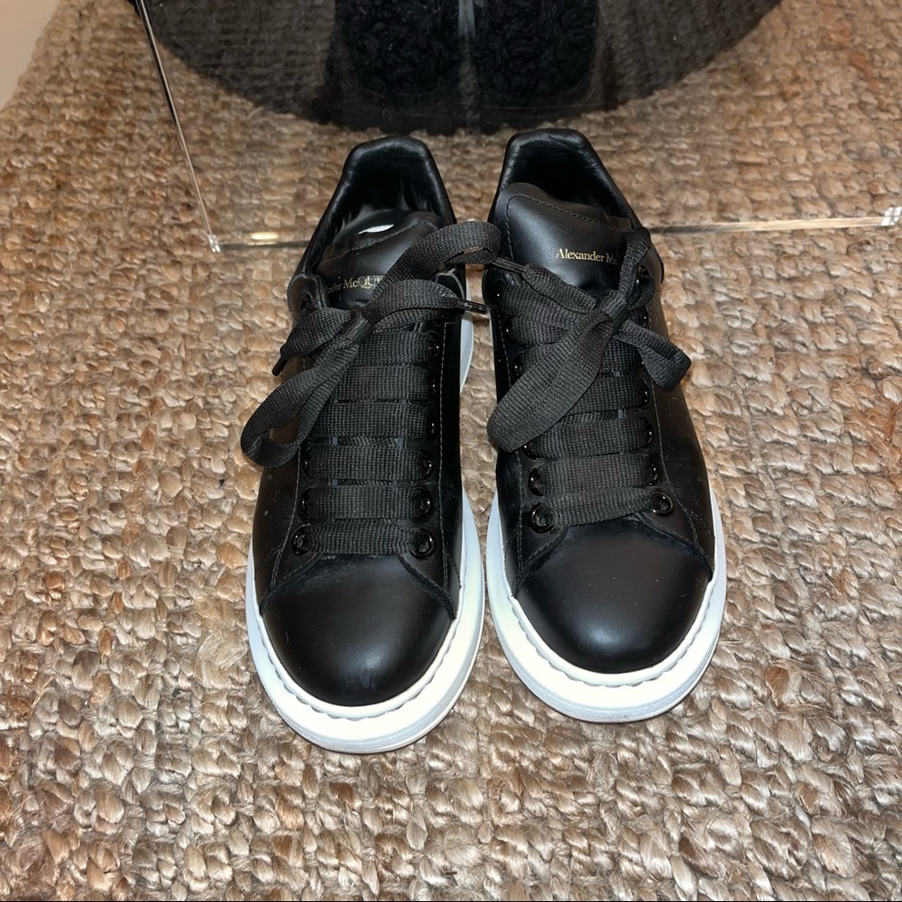 Alexander McQueen Black Leather Sneakers